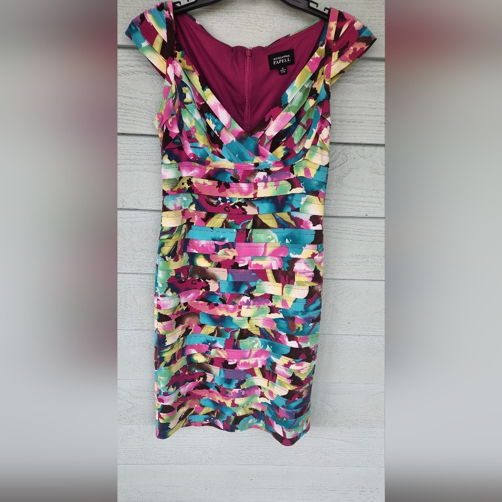 Adrianna Papell Dress with Cap Sleeves, Size 8